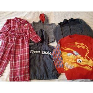 Boys Clothing Lot Size 5-6 Sweater Pajamas Hoodie Bundle 6 Pieces Total